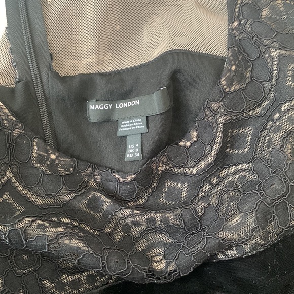 Maggie London Cold Shoulder Velvet Lace Dress - Picture 3 of 3